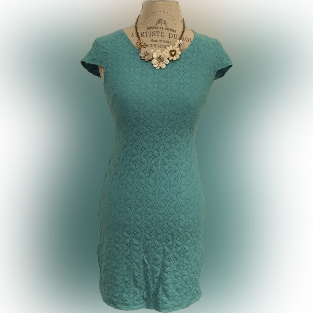 Teal Lace Dress